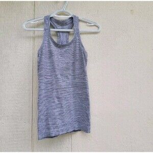 Lululemon   Swiftly Tech racerback tank top blk/wht scoop neck   womens sz 2